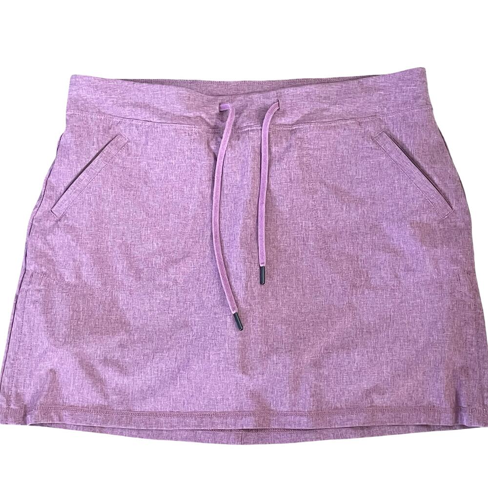 Aventura Skort Heathered Plum/Pink Sz M Elastic Waist Athletic Athleisure Gym
